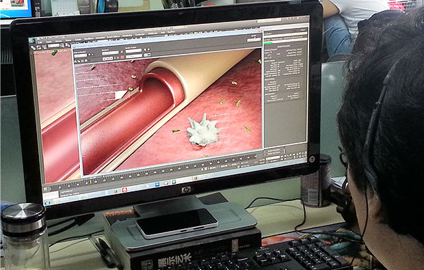 签约南京卫生学校护理专业发热过程三维动画制作 