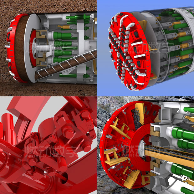 隧道盾构机三维演示动画——双模式复合盾构设备